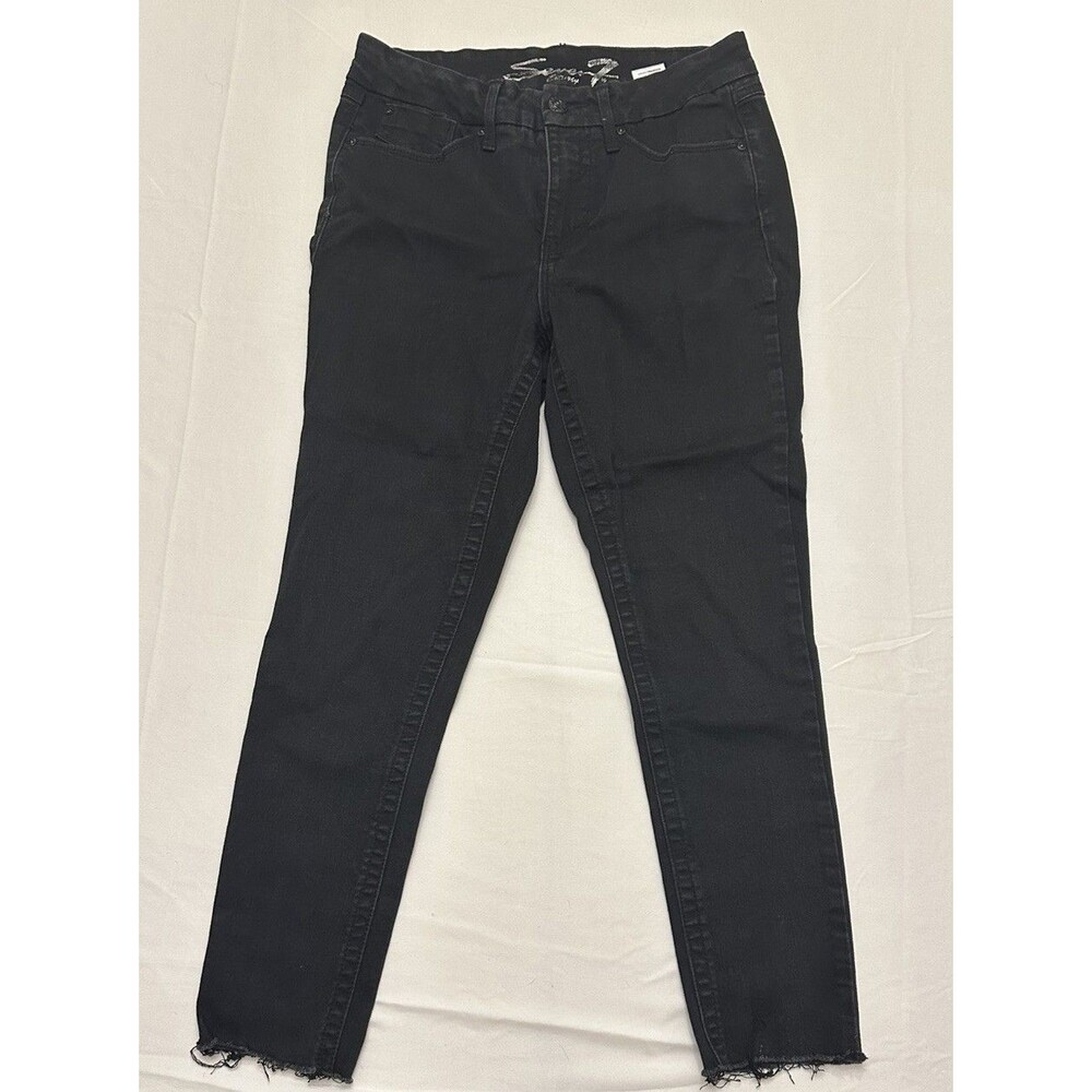 Seven7 Jeans Tummyless High Rise Skinny Black Wash Sz8